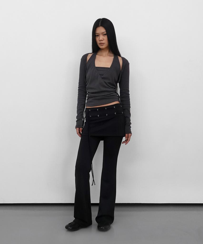 Saendeulig Eyelet Skirt Pants_Black