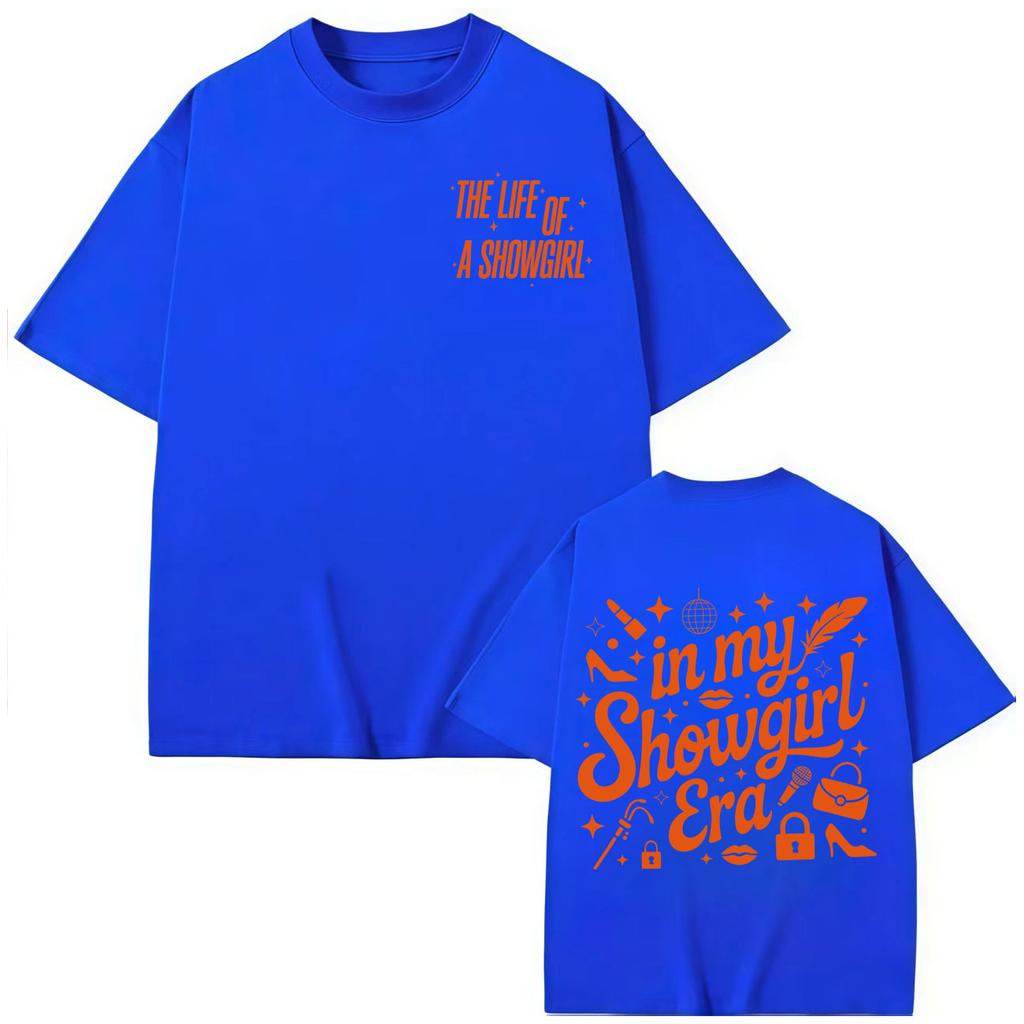 TS The Life of A Showgirl Print T-shirt Fashion Pop Music Short Sleeve T-shirts Men Women Clothing Harajuku Y2k Trend T Shirts