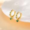 Women's Small Huggie Hoop Earrings, Heart Cubic Zirconia Dangle Earring,fashion Puncture Jewelry Ear Accessories