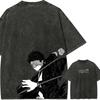 Megumi Fushiguro T-shirt Jujutsu Kaisen Manga Tee Vintage Washed Oversized Retro Anime Harajuku Streetwear Graphic Men Clothing
