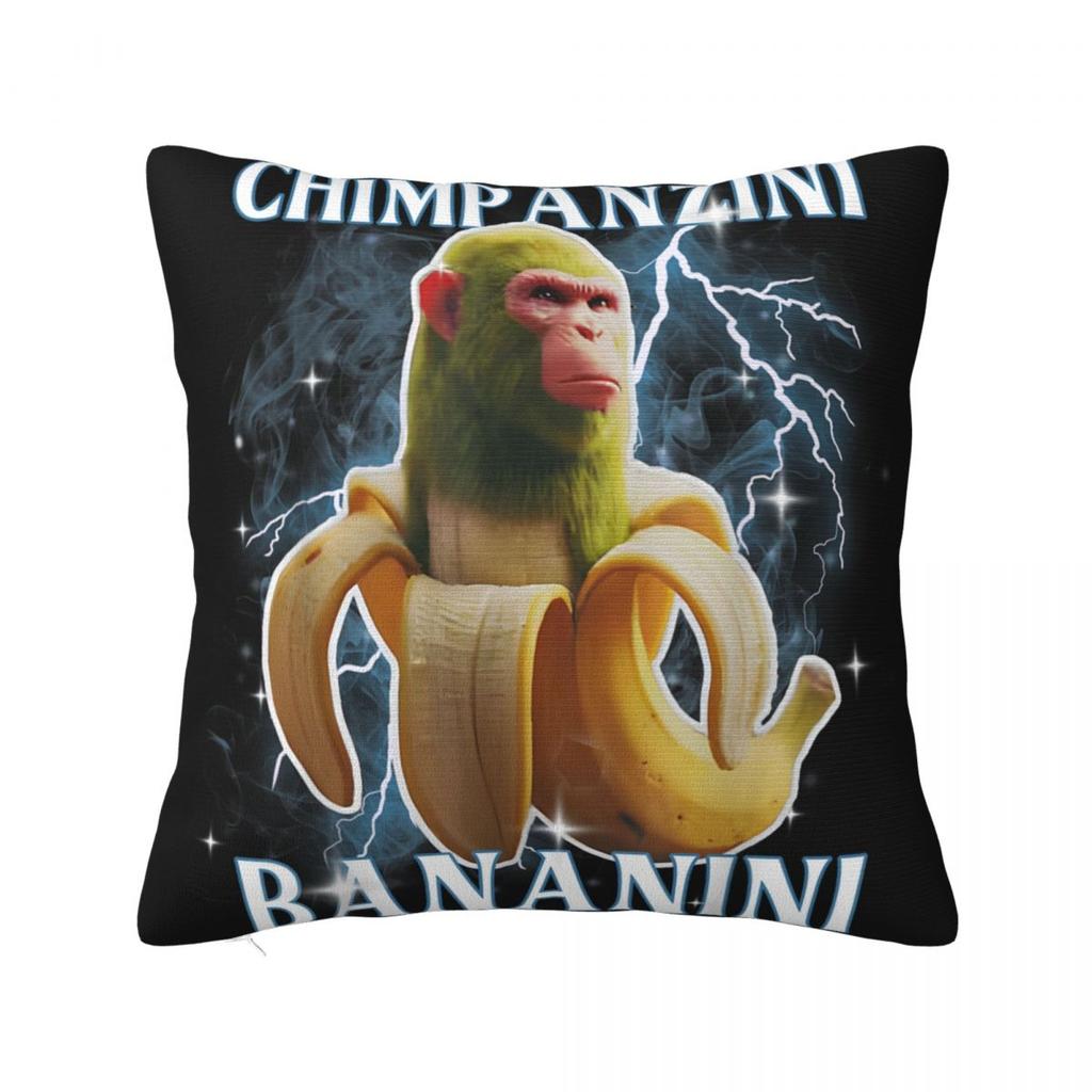 Chimpanzini Bananini Pillow Cover Polyester Pillow Case Cushion Cover Funny Pattern Pillowcases For Office Car Home Decorative