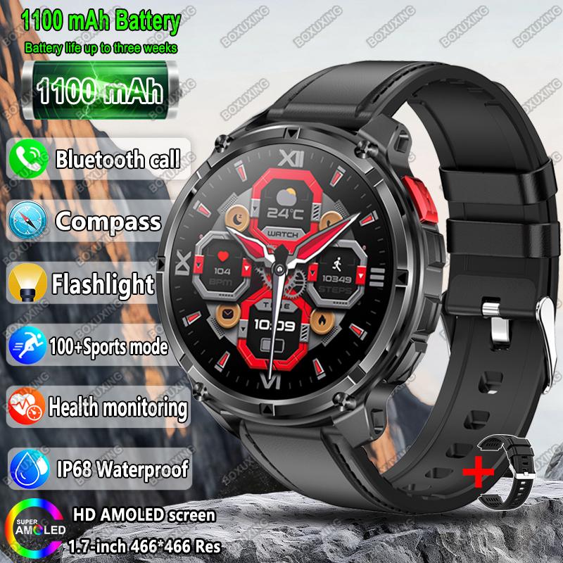 New Military T-Rex 3 Smart Watch Men 1100mAh Battery AMOLED  IP68 Waterproof Outdoor Compass Bluetooth CallSport Smartwatch