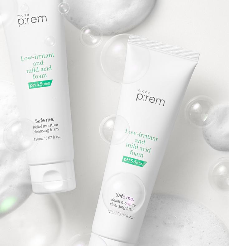 Make P:REM Safe Me. Relief Moisture Cleansing Foam 150mL+150ml, Moisturizing, Korean Cosmetics, Kbeauty