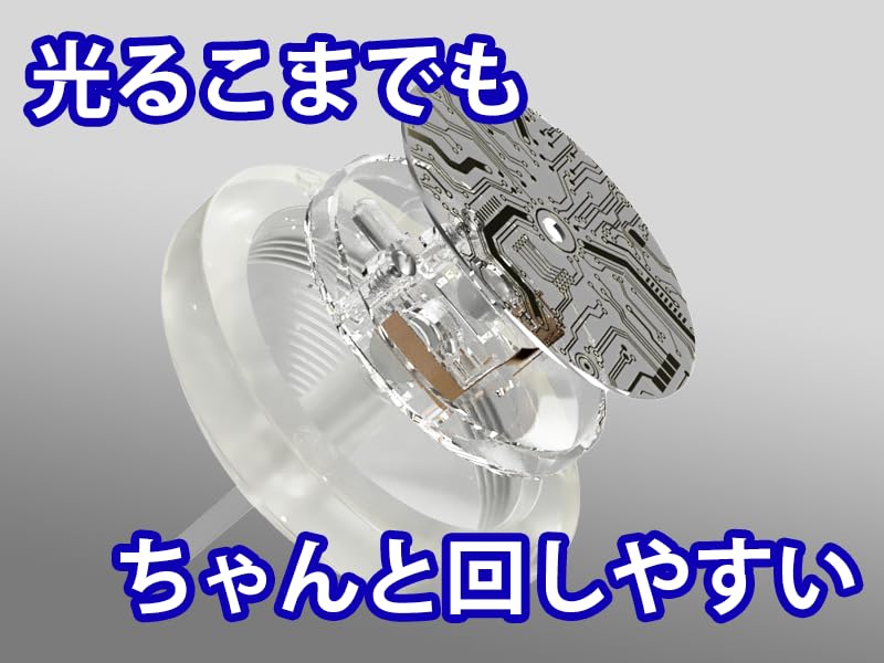 Spin Gear World Championship Certified Throwing Top with 1 String Light-Up Top, Skylark, LED, (Clear Glitter, Multi-LED)