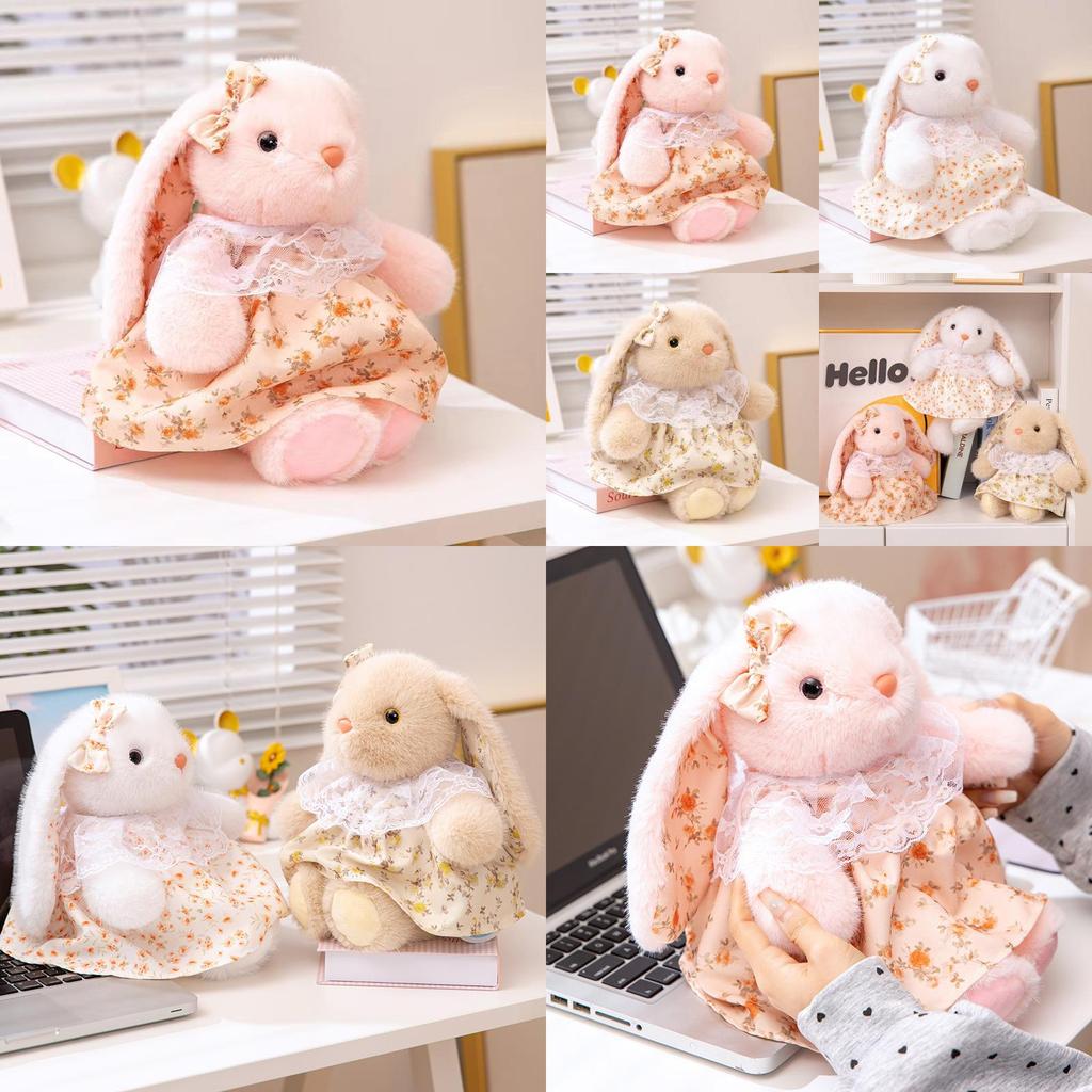 Adorable Stuffed Rabbit Plush Toy With Flower Dress For Kids Gift Characters Included)