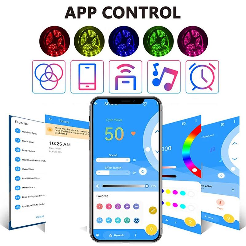 Bluetooth Smart Controler 5V 3 Pin RGBIC Led Controller USB RGBIC Led Lights Controller SP621E For WS2812B 2811 LED Strip