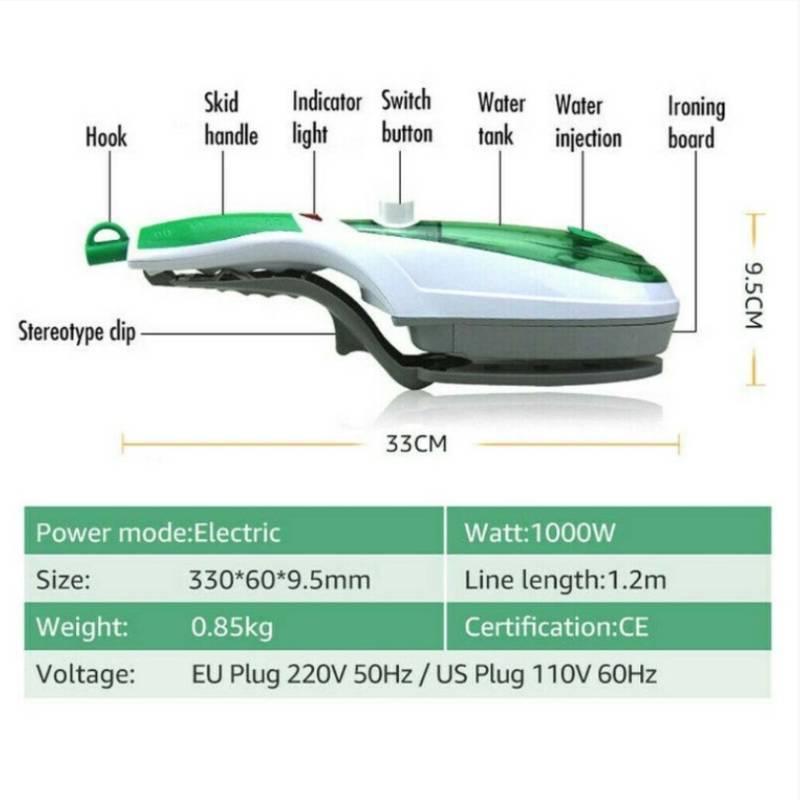 Portable Handheld Garment Steamer With Quick Heat For Home Use And Travel