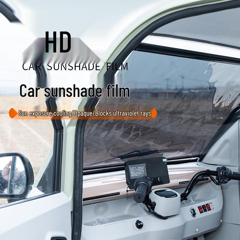 

Retractable Sunshade Film for Electric Tricycles: Transparent, No-Punch Curtain for Sun & Heat Protection 40x75cm