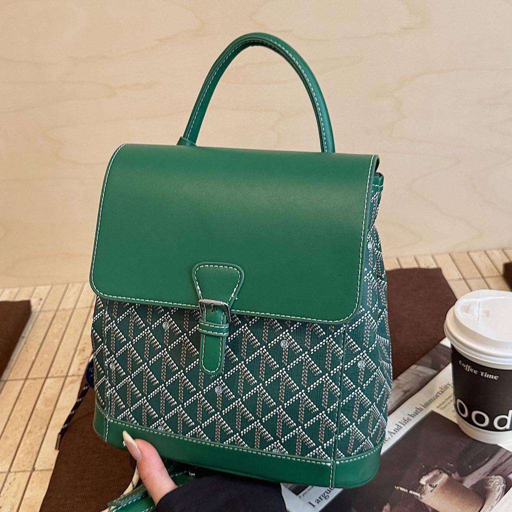 Fashion Printed Backpack Bag Women's 2025 New Niche Design Travel Backpack Retro Contrasting Color Messenger Bag