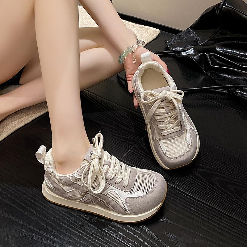 Retro big head ugly cute German training shoes women's 2025 summer new mesh breathable casual sports shoes women's Forrest Gump shoes