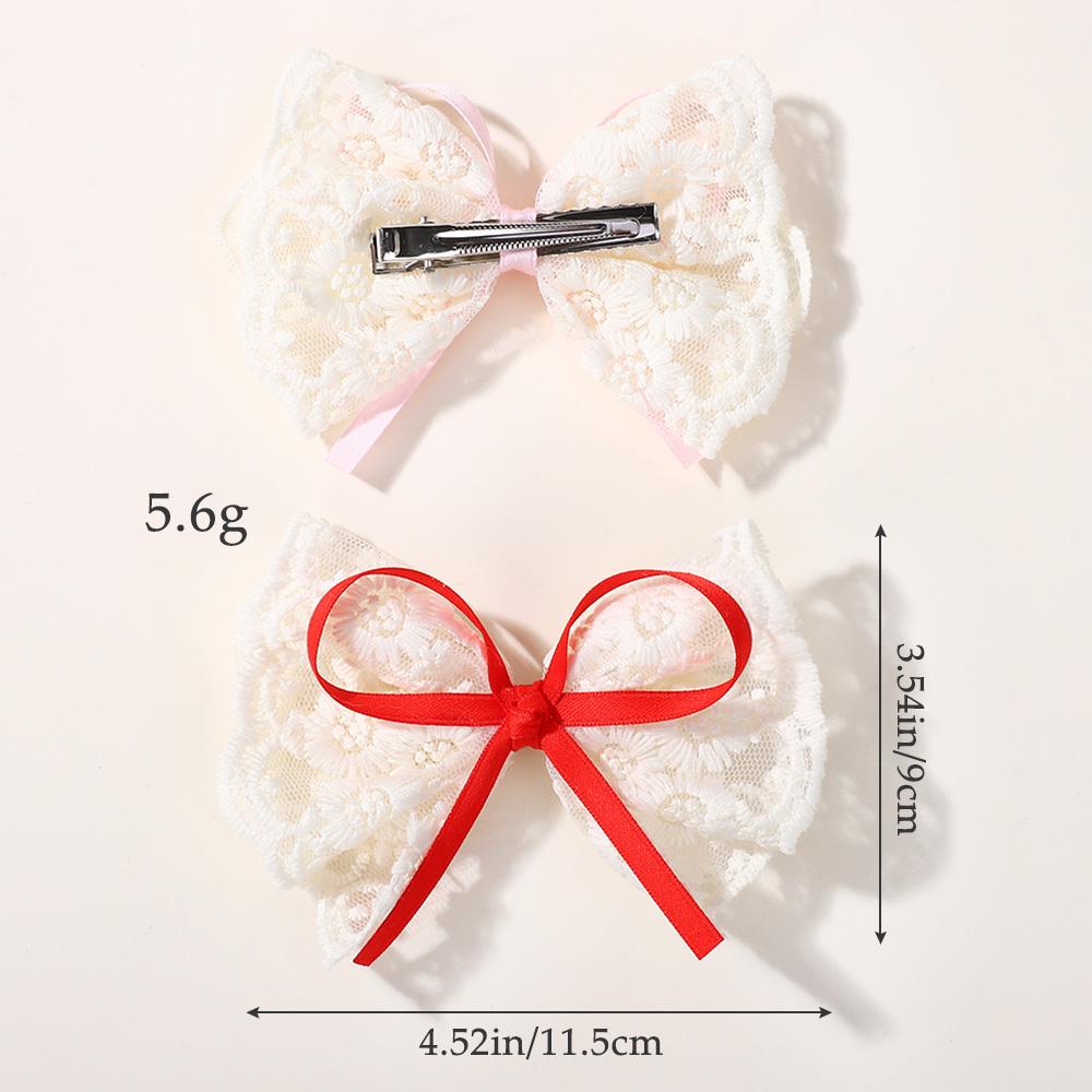 Clipsuri de păr noi cu fundă din dantelă pentru fetiță, dulci, elegante, agrafe de păr cu fundă, barrete, podoabă de cap făcută manual, accesorii de păr pentru copii, cadouri