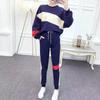 Casual Sports Outfit for Women - Spring/Autumn Korean Version - Loose and Fashionable Long-sleeved Pullover Set of Two Pieces