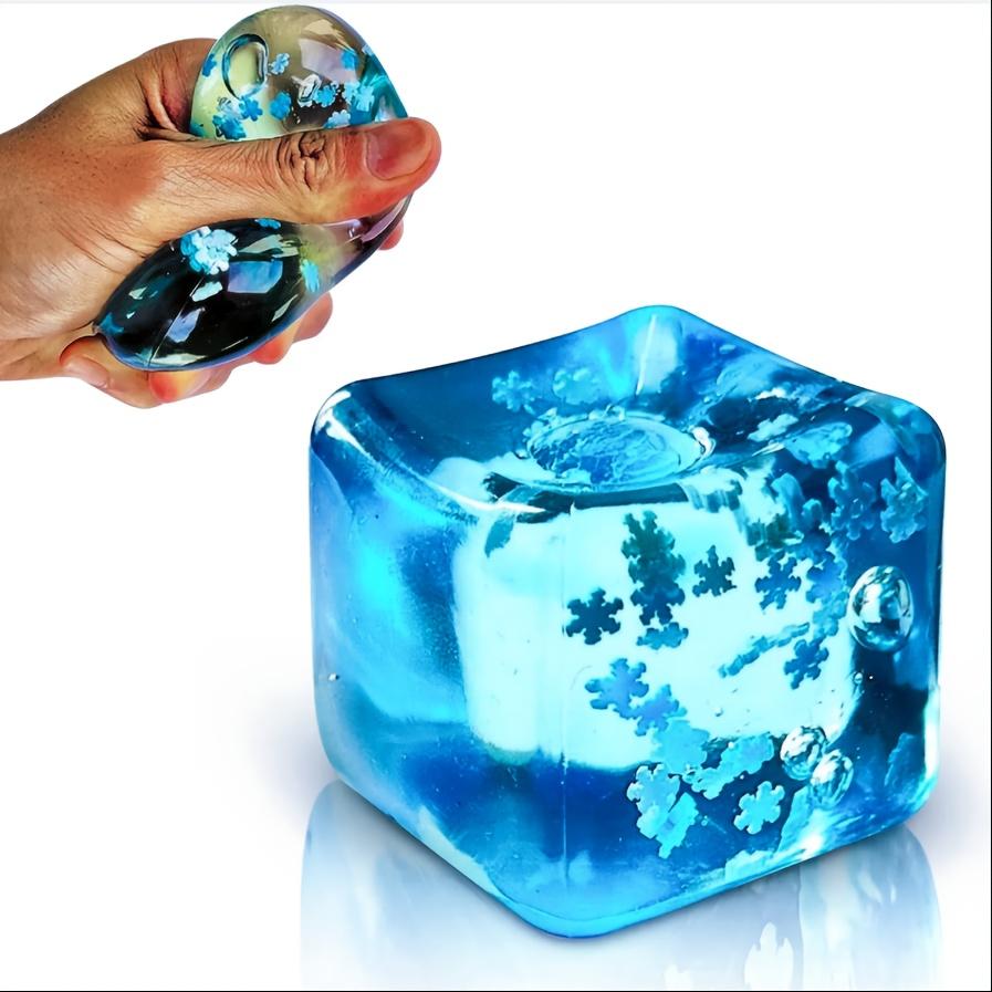 1pc Snowflake Cube Squeeze Fun,Sky Blue Squeeze Relaxation Toy,Novelty Squeeze Toy,Slow-Rebound Malt Toy,Squeeze-And-Squeeze