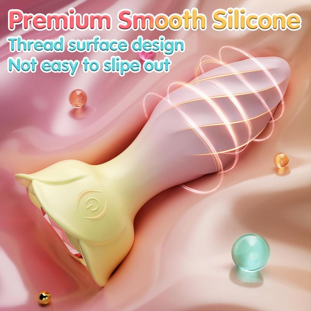 Crystal Diamond Vibrating Butt Plug Clitoral Stimulator Adult Erotica with 10 Rotation Modes APP and Remote Control Vibrator Adult Toys