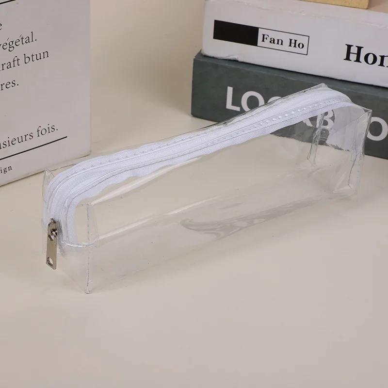 Transparent Stationery Pencil Bag Student Examination PVC Pen Case Unisex Pouch School Supplies