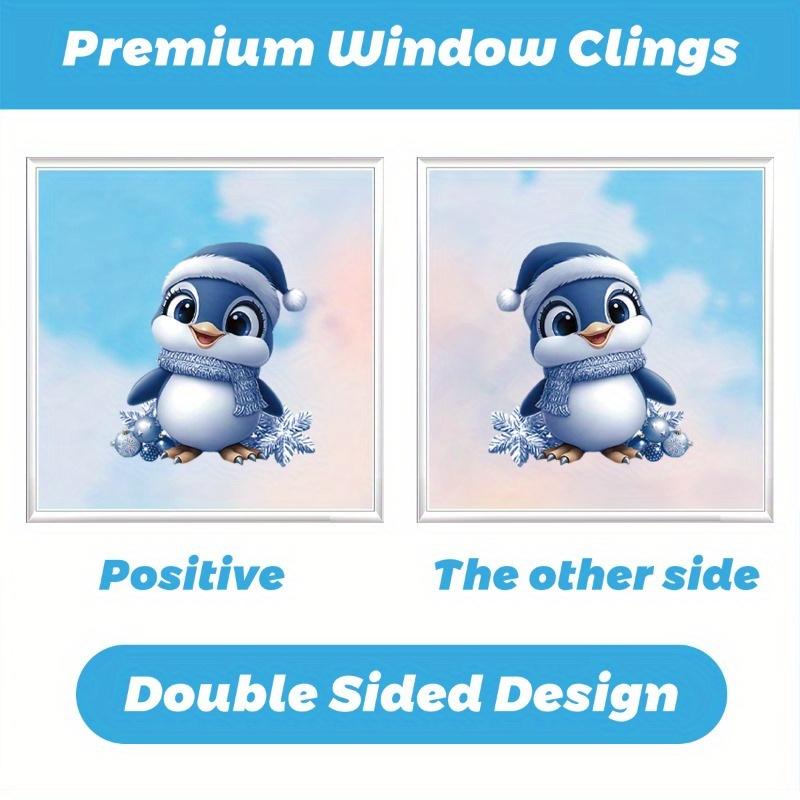9 Sheets Christmas Window Clings Decorations - Cute Funny Double-Sided Static Stickers for Glass Windows, Perfect Decorations