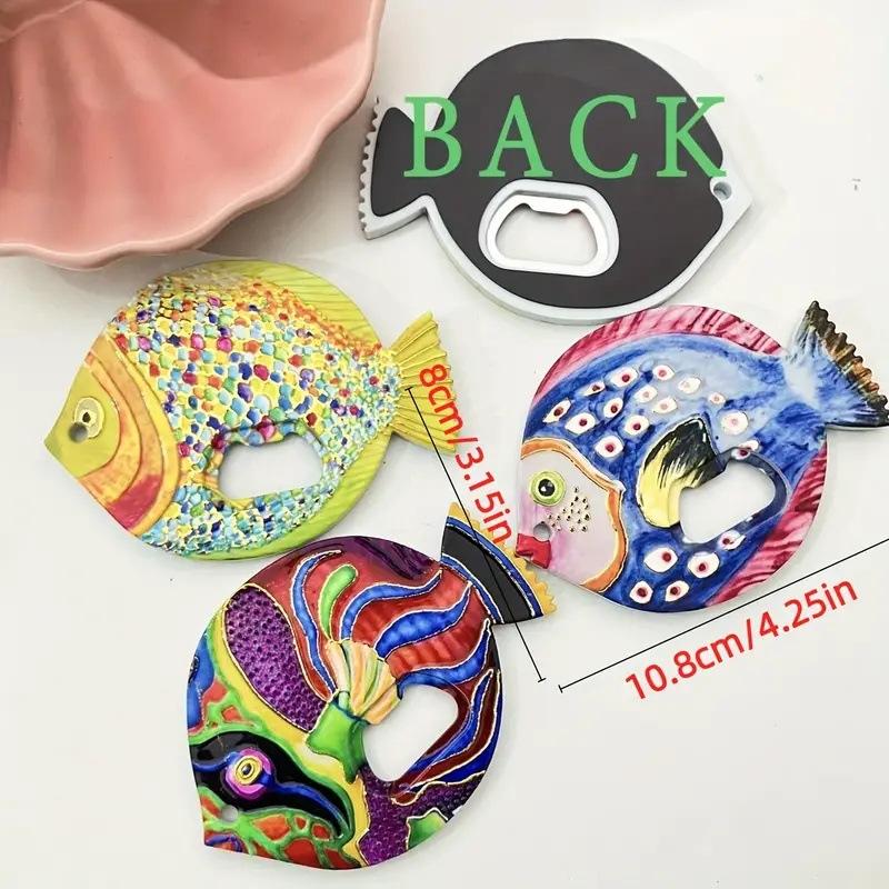 Resin Fat Headed Fish Bottle Opener Home Decor Creative Portable Fridge Magnet DIY Cute Kitchen Sticker