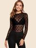 European & American Hot Style Lace Women's Mesh Club Top - See-through Base Shirt