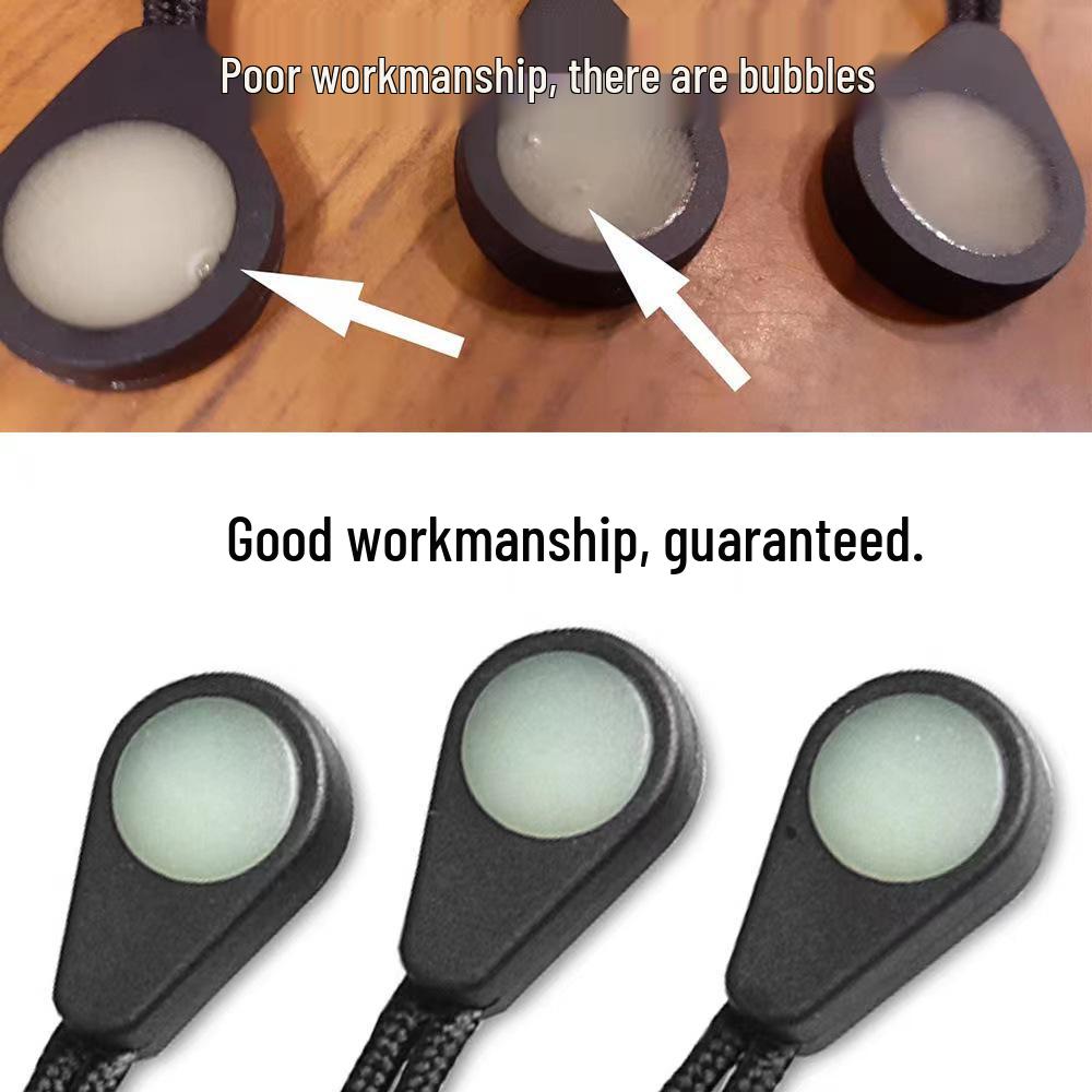 Glow-in-the-Dark Zipper Pulls: Outdoor Mountaineering Bag Accessories & Anti-Loss Cord Locks.