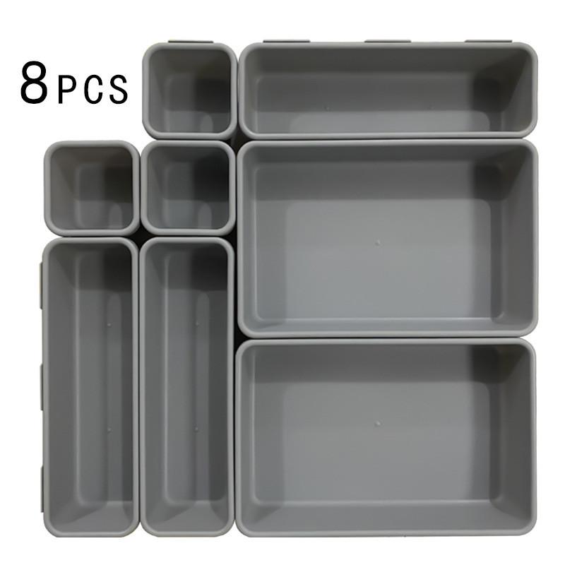 Modern Plastic Desk Drawer Organizer With Dividers For Office And Bathroom Storage