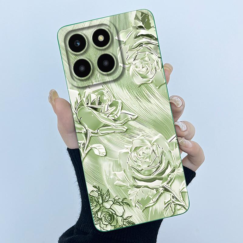 For Honor X6a X6b X6c X6 X6s Case Simplicity flower Soft Silicone Cover For HonorX6a X 6B X6 b Shell Lens Protective Phone Funda