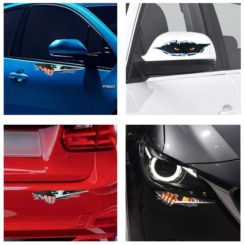 TOMALL 3D-Simulation stereoskopische Augen Peeping Autoaufkleber Männer Peeping Frauen Peeping Aufkleber Leopard Augen Peeping Aufkleber Motorrad