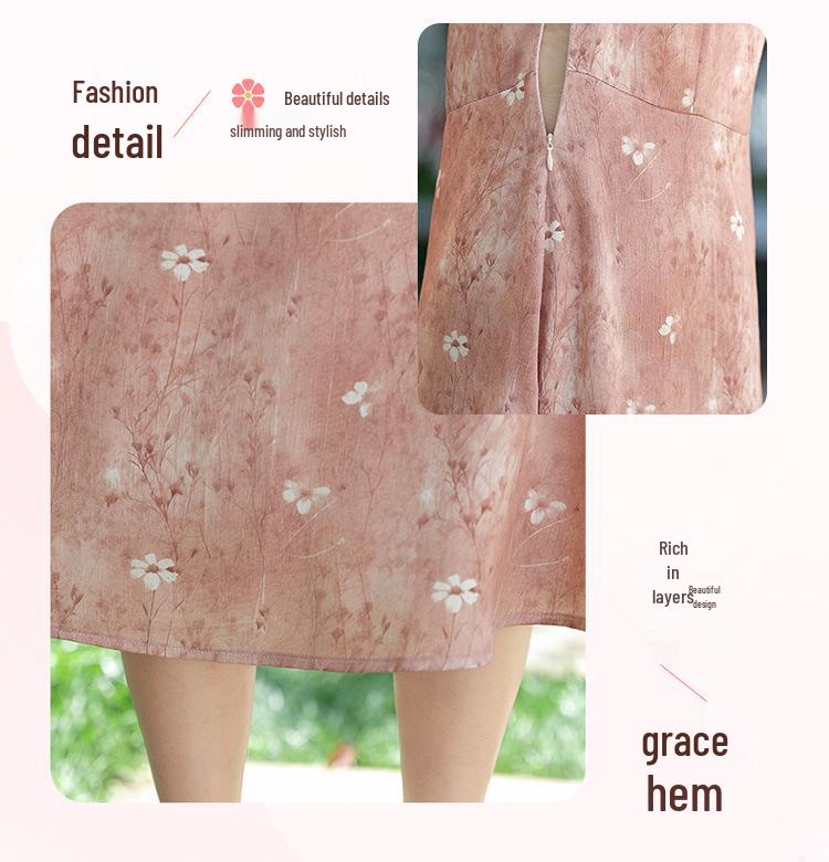 Elegantní letní outfit v čínském stylu: Módní národní stylová sukně pro maminky 2025