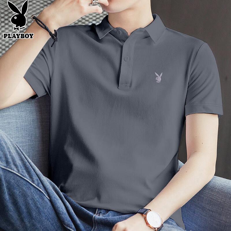 Playboy Men s Ice Silk Quick-Dry Polo T-Shirt XL
