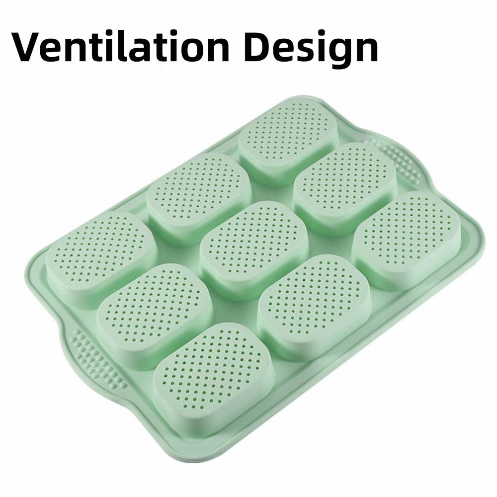 Non-Stick Silicone Cake Mold 9 Grids Hamburger Bun Mold Silicone Baking Pan Homemade Bread
