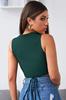 Women's Fashion New Blouse Female Black Cross Tie Crop Top Blouse