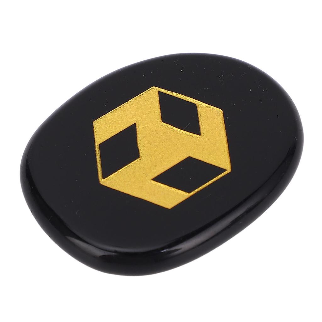 Black Obsidian Stone Engraved Polished Balance Energy Crystal Stone for Meditation Yoga Practice