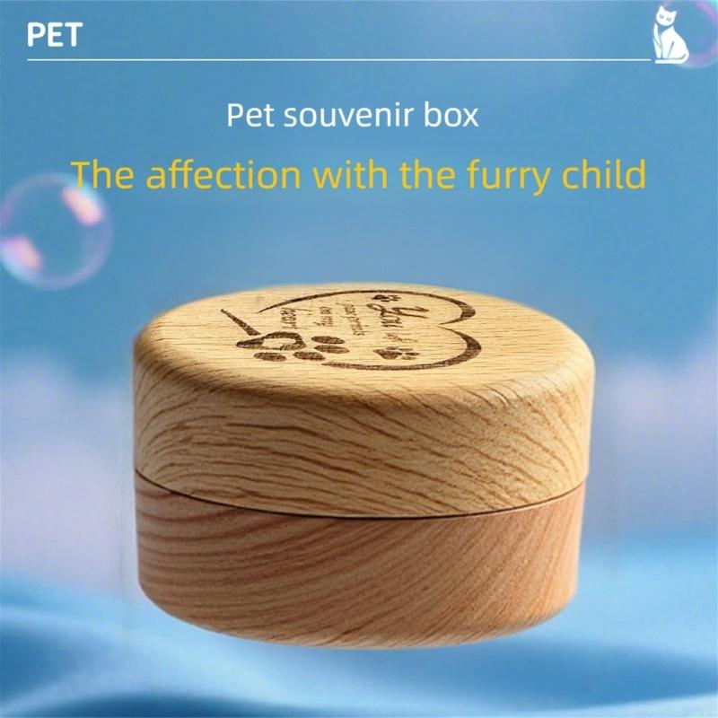 Handcrafts Wooden Pet Memorial Box Safe Preserving Ashes Furs For Pet Cats Dog Memorial Preservation Cremation Holder