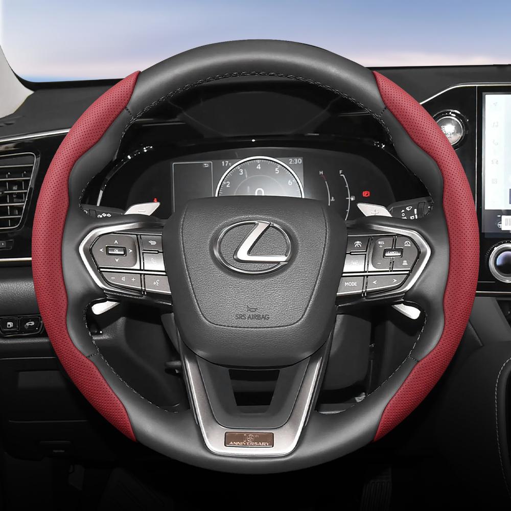 Suitable for Lexus Breathable Hole Leather Steering Wheel Cover Segmented Quick Release Design Non-Slip and Durable Is250 Gs300 Lx570 Nx Is350