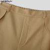 INCERUN Autumn Men Elastic Waist Irregular Ruffled Casual Long Straight Pants Trousers