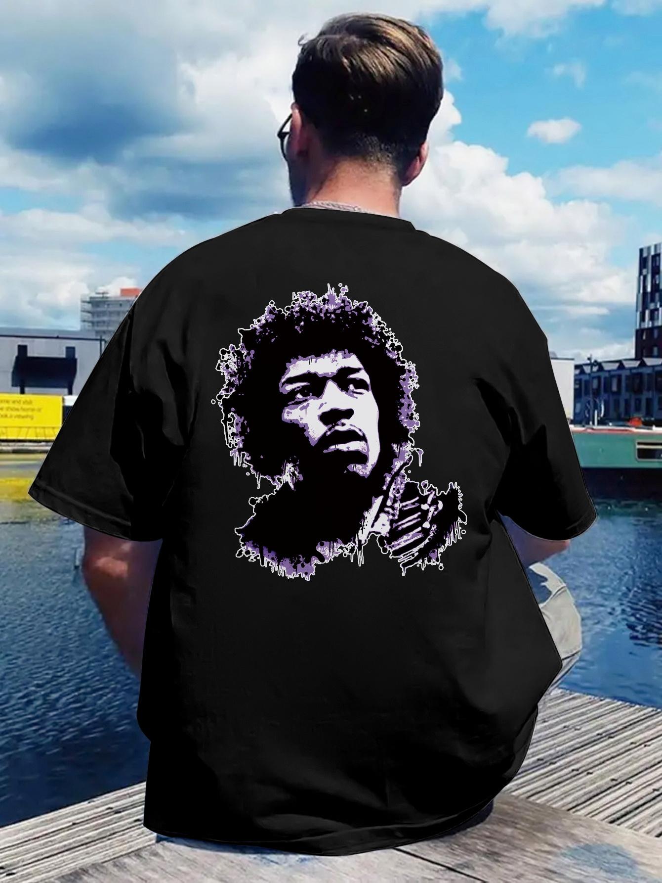 Retro Rock Band Graphic T-shirt - Black & White Print L