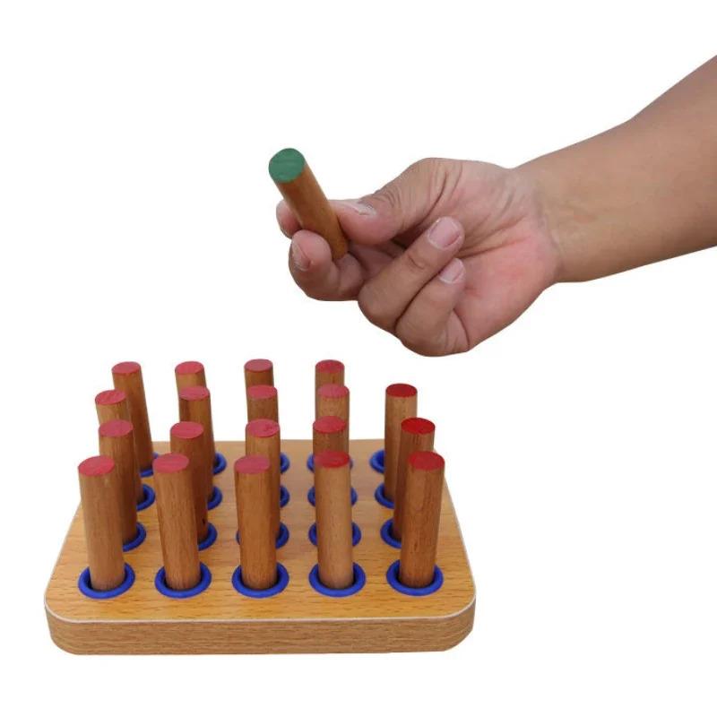 Fingertrainingsgerät mit Holzschiene zur Rehabilitation, Hand-Augen-Koordinationsübung, Steckbrett aus Holz, Trainingshilfe