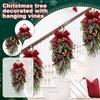 2pc60cm Simulated  Wall Hanging Christmas Tree Upside Down Vine Green Plant Holiday Decoration
