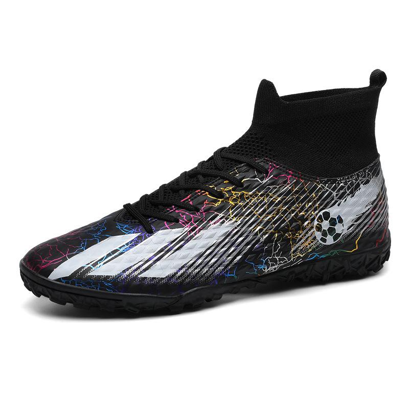 2025 Football Shoes High-top Boys and Children with Broken Nails and Spikes, Youth and Students Competition Artificial Turf Training Shoes
