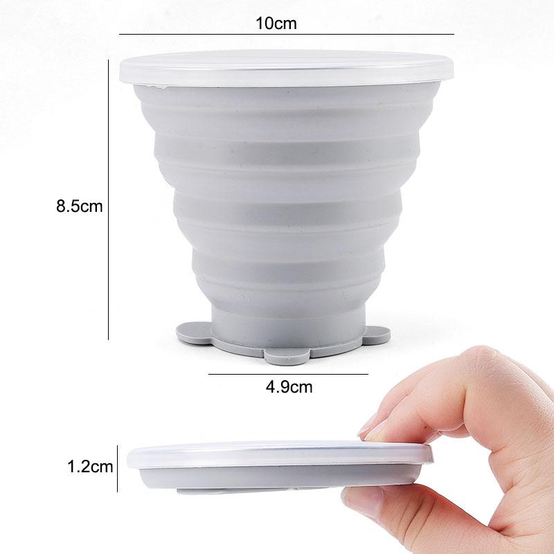 Folding Cup 180ml Food Grade Silicone Water Cup Portable Silicone Retractable Environmental Friendly Drinkware