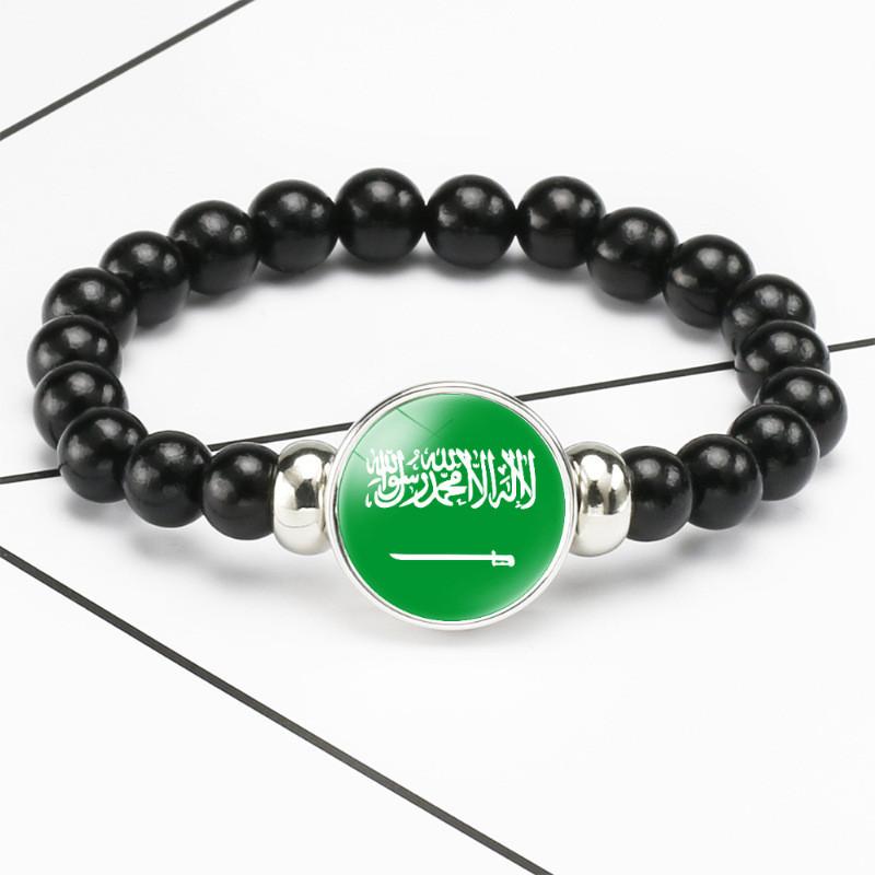 Einzigartiges Asiatisches Länderflaggen Perlen-Stretcharmband Handgemacht Gemischte Materialien Unisex