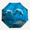 Unterwasserabenteuer: Delfin Paradies Wandaufkleber Regenschirm, Tragbarer 3-fach Kompakt-Regenschirm für Damen & Herren R125