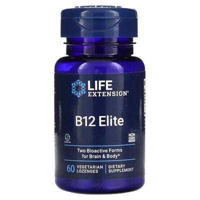 Life Extension, B12 Elite, 60 vegetarische Lutschtabletten