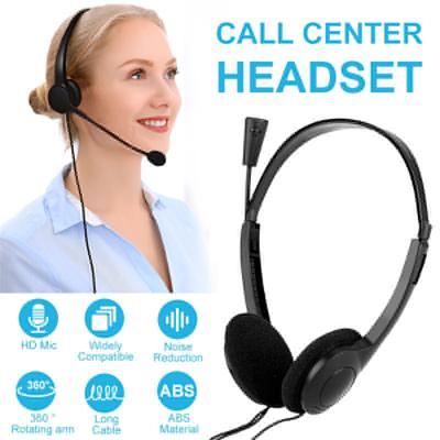 3,5-mm-Kopfhörer mit Geräuschunterdrückung, kabelgebunden, Mikrofon, universelles USB-Headset mit Mikrofon für PC/Laptop/Computer