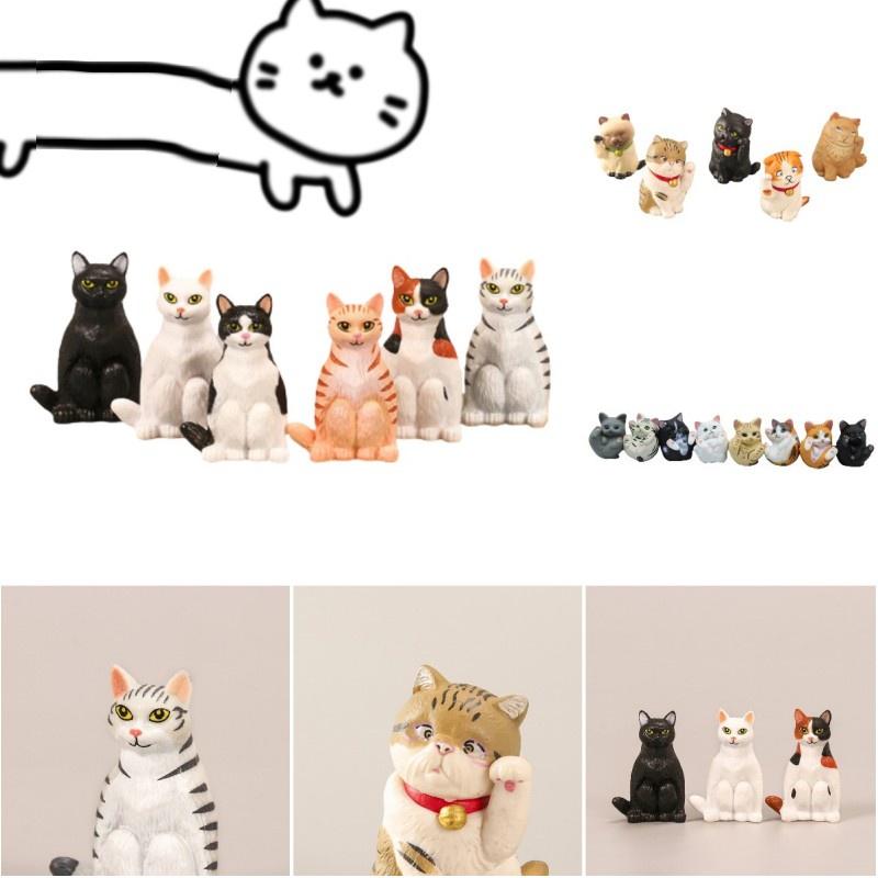 Cartoon-Katzenfigur Kuchen Dekoration Sammlerstück Spielzeug Für Kinder PVC Guangdong 5cm