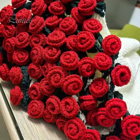 Blomfilt Virkningssats Rose Bukett Filt Gör-det-själv-kit Virkad Bukett Slängfilt Hantverksset för Mors Dag Present Hem Soffa Soffinredning