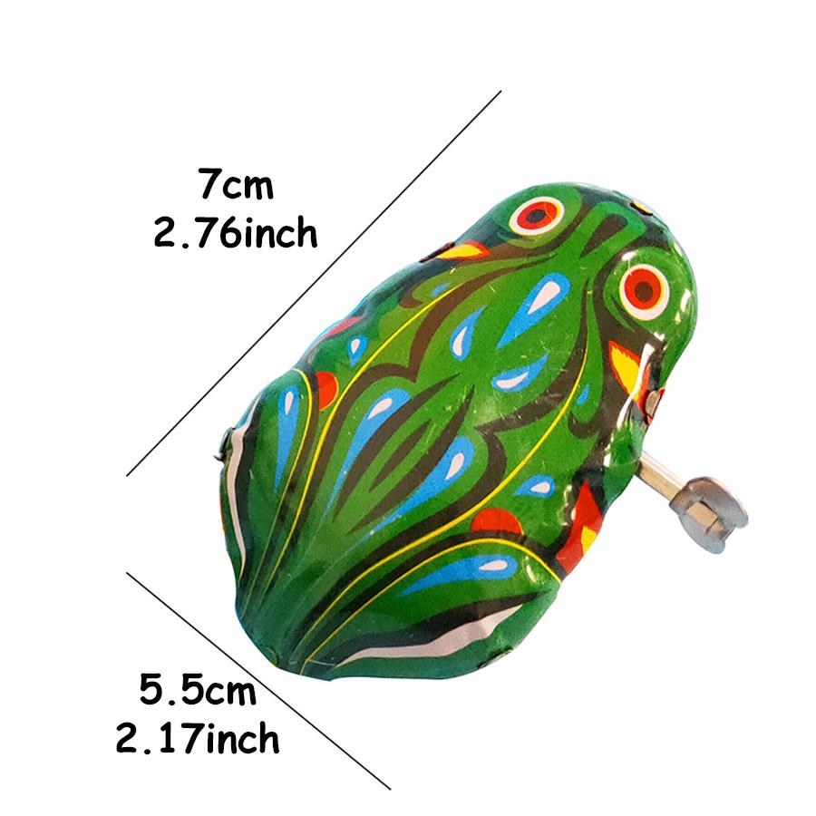 1/2pcs Vintage Metal Clockwork Frog Jumping Mechanical Simulation Frog & Creative Desk Decor for Office Classroom & Living Room