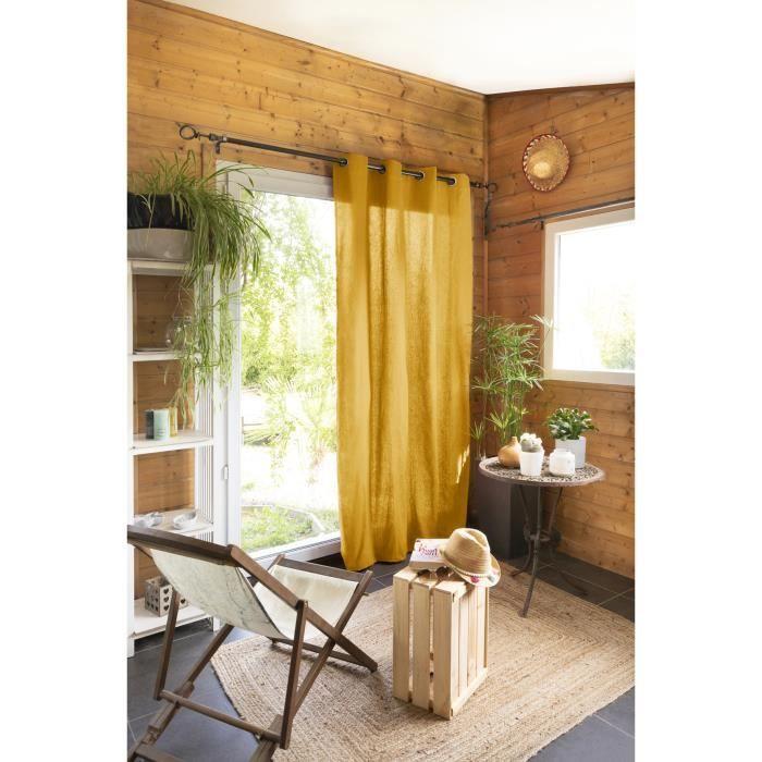 Rideau Kala Safran - KALA - Rideau - Jaune - Naturelle - Rectangulaire