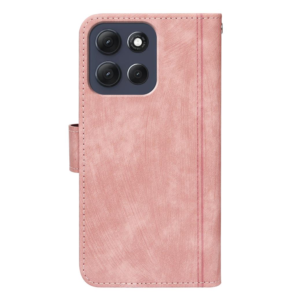 For Motorola Moto G86 5G Leather Case Line Pattern Wallet Phone Cover with 9 Card Slots