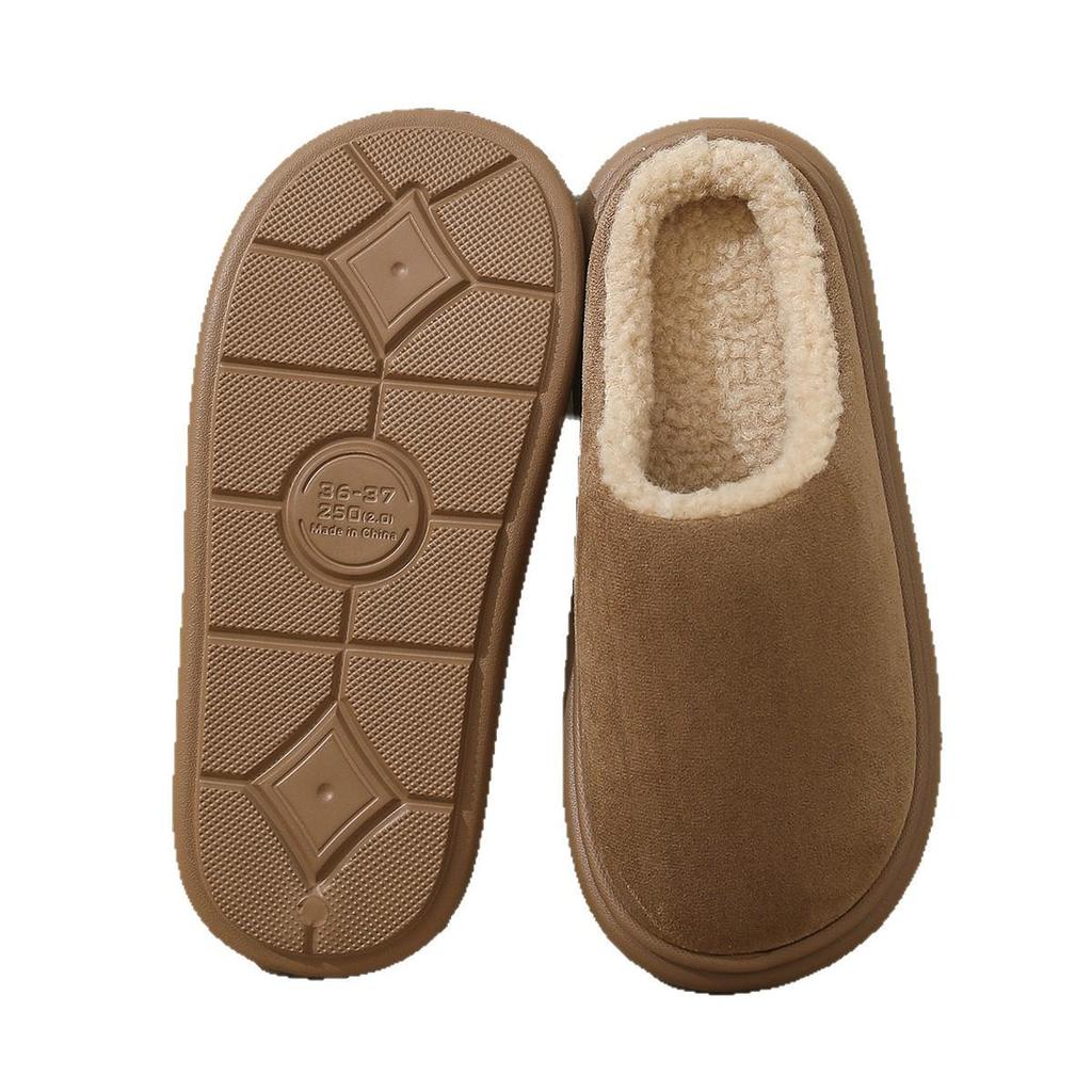 2025 Cotton Slippers: Cozy, Non-Slip Closed-Back Shoes for Couples - Women's & Men's Thick Sole for Autumn/Winter