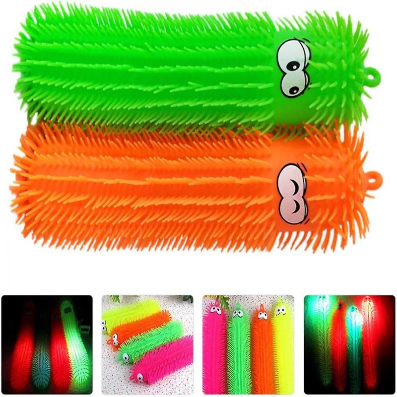 Kugelfisch Wurm Leuchtendes Quetschspielzeug Farbige Raupe Kugelfisch Ball Sensorische Reizbarkeit und Str